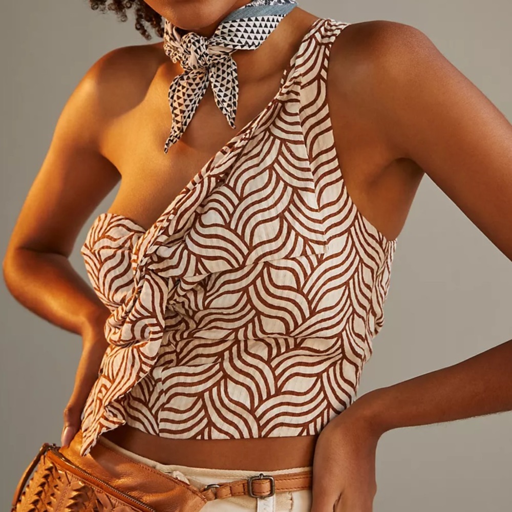 Anthropologie Eva Franco One-Shoulder Blouse